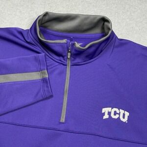 TCU Horned Frogs 1/4 Zip Pullover Sweatshirt Mens Large Nike Golf Therma-Fit